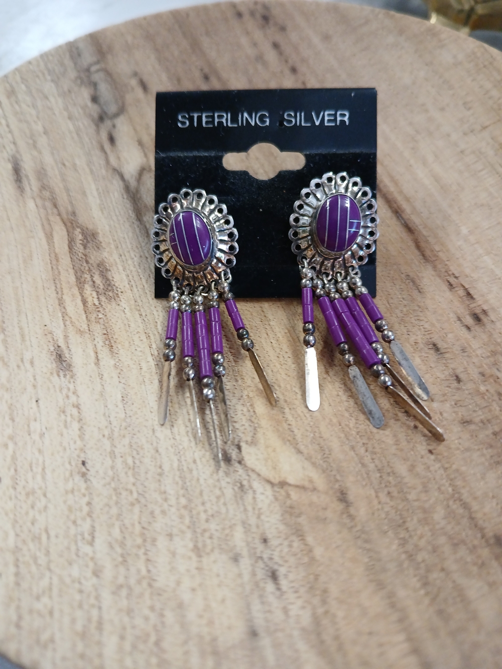Sterling Silver Lapis Beaded Fringe Drop Earrings